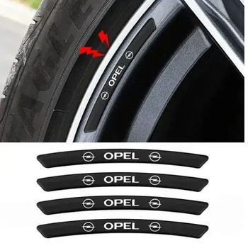 Металеві наклейки на диск авто з логотипом Opel, чорні