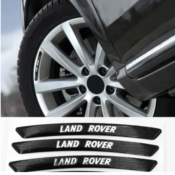 Металеві наклейки на диск авто з логотипом Land Rover, чорні