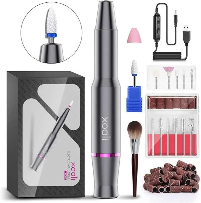 Манікюрний фрезер Xoali Electric Nail Drill ND02 Професійний фрезер для манікюру 12 в 1, 25000 об/хв