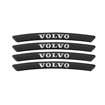Металеві наклейки на диск авто з логотипом Volvo, чорні