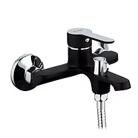 Змішувач для ванни Frap F3242 чорний/хром короткий гусак латунь