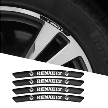 Металеві наклейки на диск авто з логотипом Renault, чорні