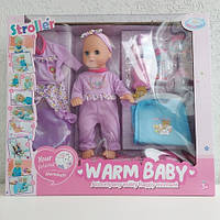 Пупс функціональний 13 функцій, ходить в туалет, їсть, 2 вбрання, коляска, аксесуари, в коробці (WZJ 055 B)