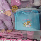 Пупс функціональний 13 функцій, ходить в туалет, їсть, 2 вбрання, коляска, аксесуари, в коробці (WZJ 055 B), фото 4