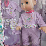 Пупс функціональний 13 функцій, ходить в туалет, їсть, 2 вбрання, коляска, аксесуари, в коробці (WZJ 055 B), фото 6