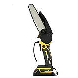 Набір для саду газонокосарка з коліщатками та пила ланцюгова акумуляторна 48V Н10 Жовті, фото 3