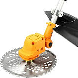 Набір для саду газонокосарка з коліщатками та пила ланцюгова акумуляторна 48V Н10 Жовті, фото 5