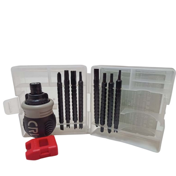 Викрутка храпова телескопічна зі змінними насадками TOOLS 18 Чорна із сірим, фото 1