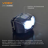 Налобний світлодіодний ліхтарик VIDEX VLF-H055D 500Lm 5000K USB-C з сенсором, фото 7