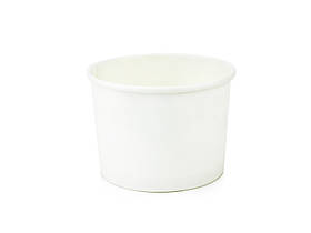 Супник 240 мл паперовий круглий білий d91, 25 шт/уп, 750 шт/ящ.