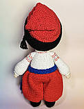 Сувенірна лялька амігурумі Козак у червоних шароварах. інтер'єрна лялька, фото 2