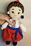 Сувенірна лялька амігурумі Козак у червоних шароварах. інтер'єрна лялька, фото 3