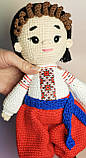 Сувенірна лялька амігурумі Козак у червоних шароварах. інтер'єрна лялька, фото 5