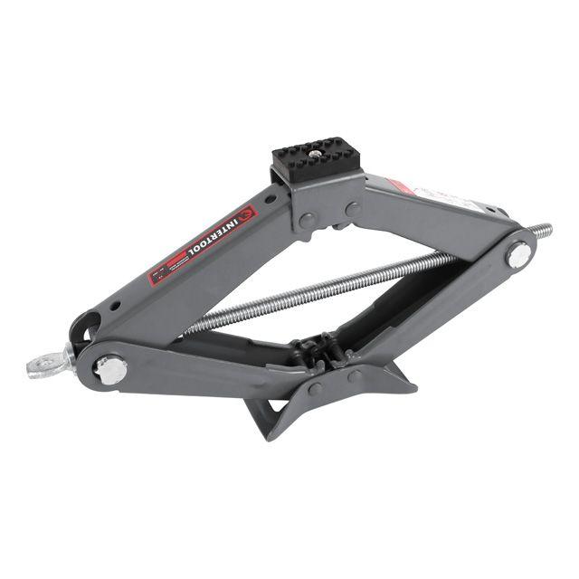 Домкрат механічний ромбоподібний 1 т, гумовий упор, 92-340 мм INTERTOOL GT0180, фото 1