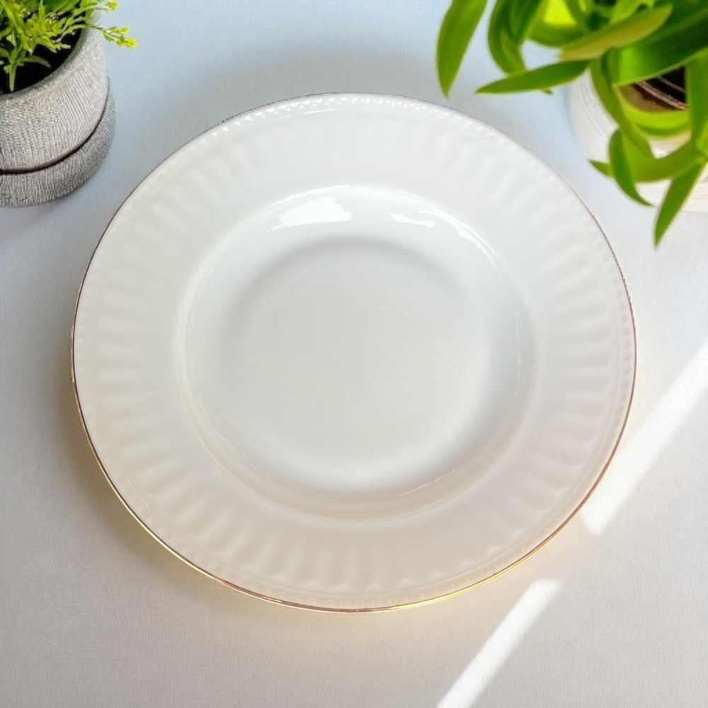 Тарілка кругла супова з золотим обыдком 250мл Rome gold Vinnarc LMSP80