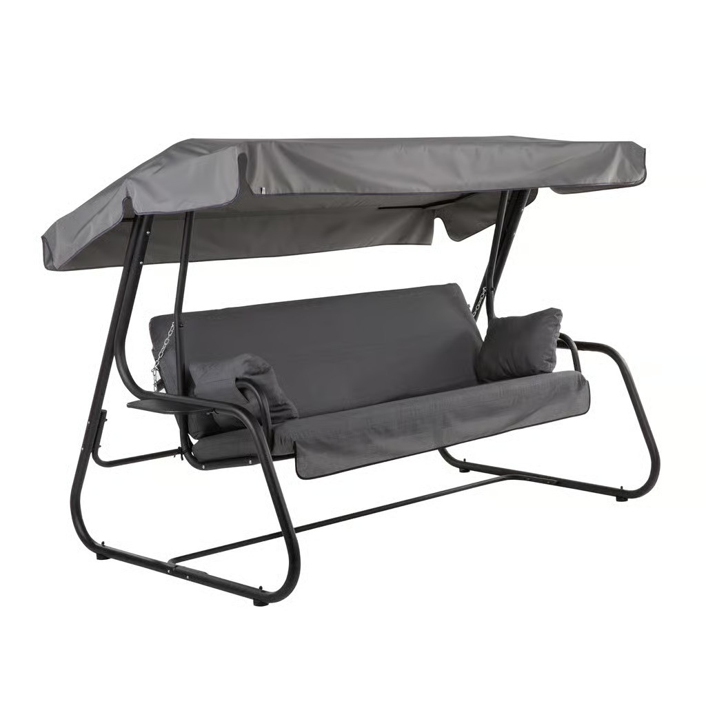 Гойдалка з тентом, підлокітниками та столиками Vita Black Edition