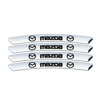 Металеві наклейки на диск авто з логотипом Mazda, сірі