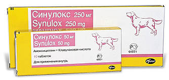 Сінулокс (Synulox) для кішок і собак, 250 мг., 10 таб.