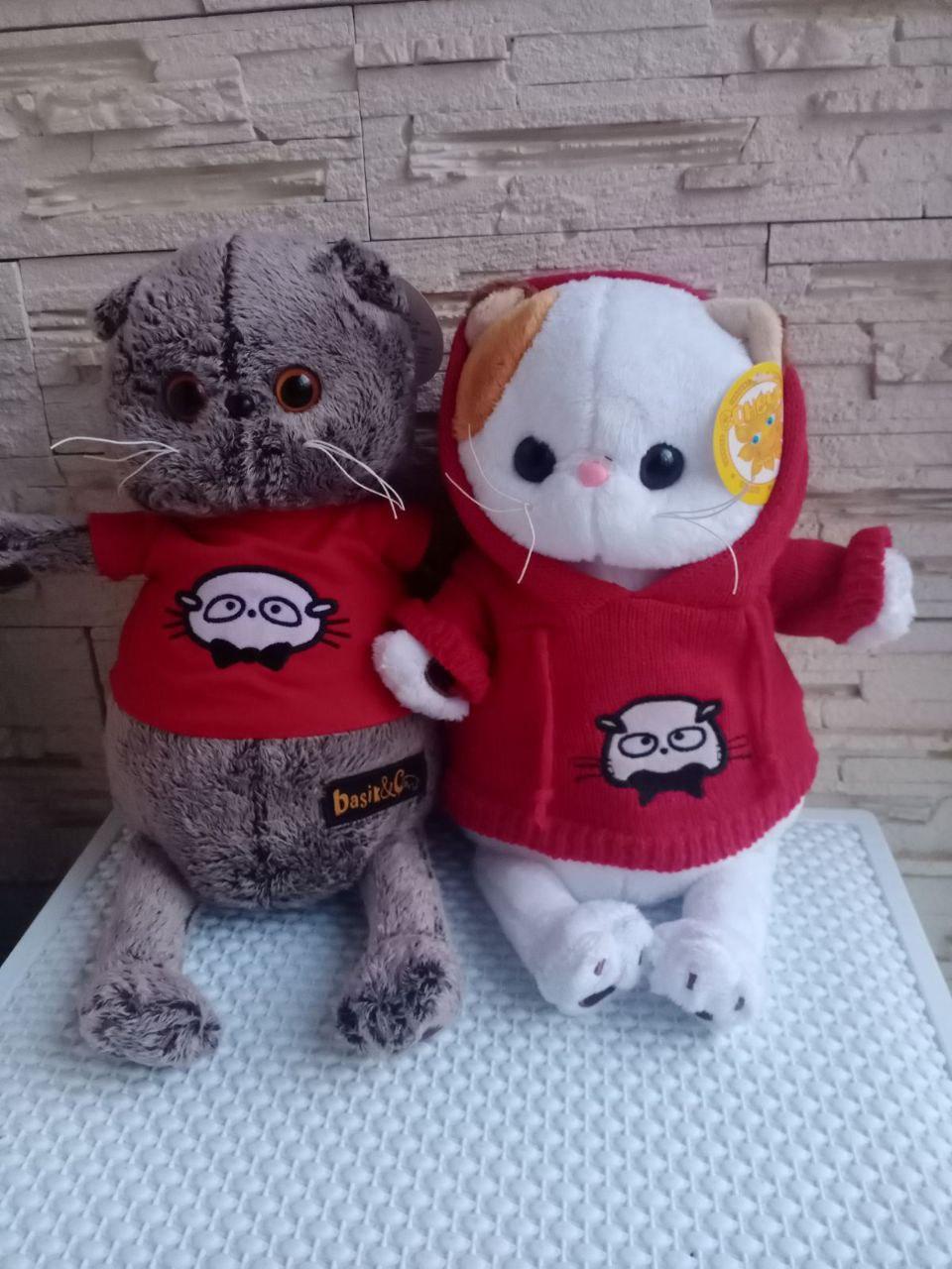 М'яка іграшка кішечка Лілі в одязі та кіт Басик, фото 1