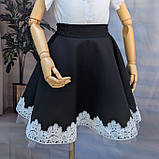 Чорна гіпюрова шкільна спідниця для дівчинки 146-152р, фото 2