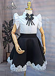 Чорна гіпюрова шкільна спідниця для дівчинки 146-152р, фото 3