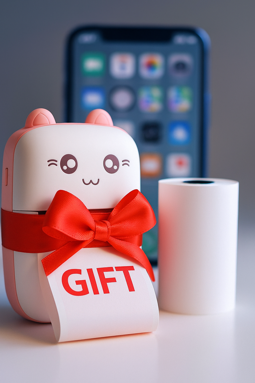 Портативний термопринтер Smart mini printer Bluetooth <> Принтер без заправлення чорнила з термопаперою в комплекті, фото 1