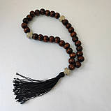 Дерев'яні чотки на 30 зерен з чорними бусинками, фото 2