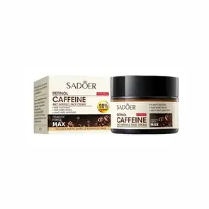 Противіковий крем для обличчя Sadoer Retinol Caffeine Anti Wrinkle з екстрактом зерен кави 50 мл