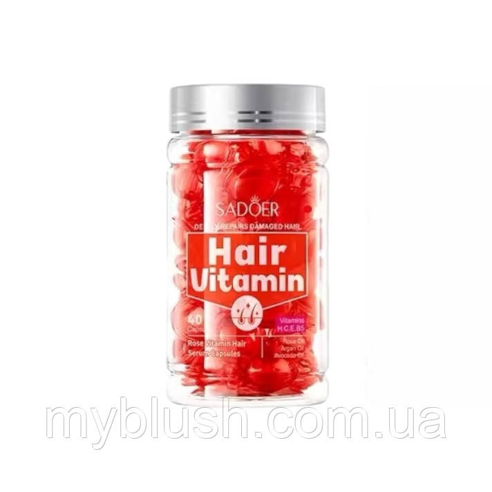 Капсули для волосся Sadoer Hair Oil, Rose Oil (екстракт троянди) 40 капсул, фото 1