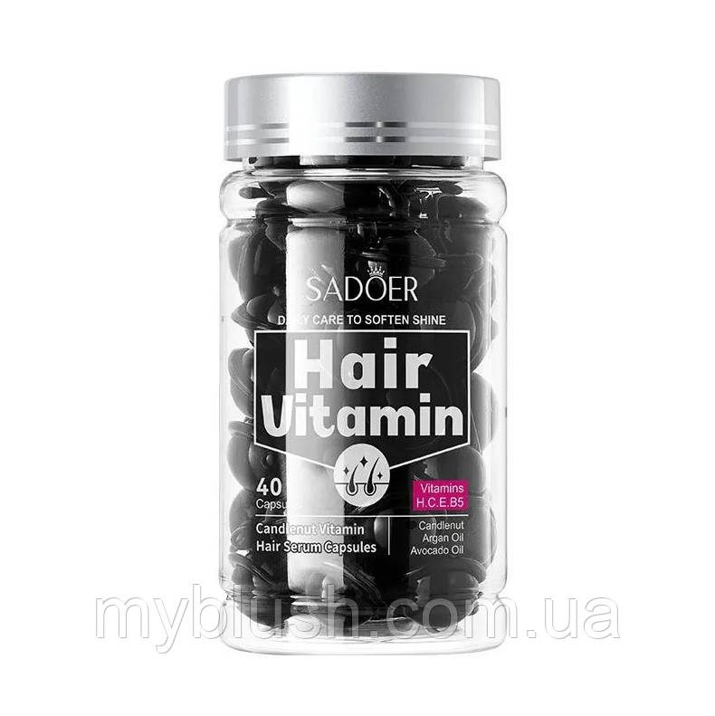 Капсули для волосся Sadoer Hair Oil (екстракт горіха Candlenut) 40 капсул, фото 1