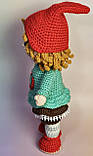Сувенірна лялька амігурумі Дівчинка гномик, фото 5