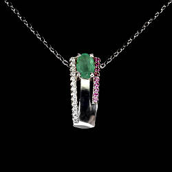 Смарагд срібне кольє, 0162ПИ
