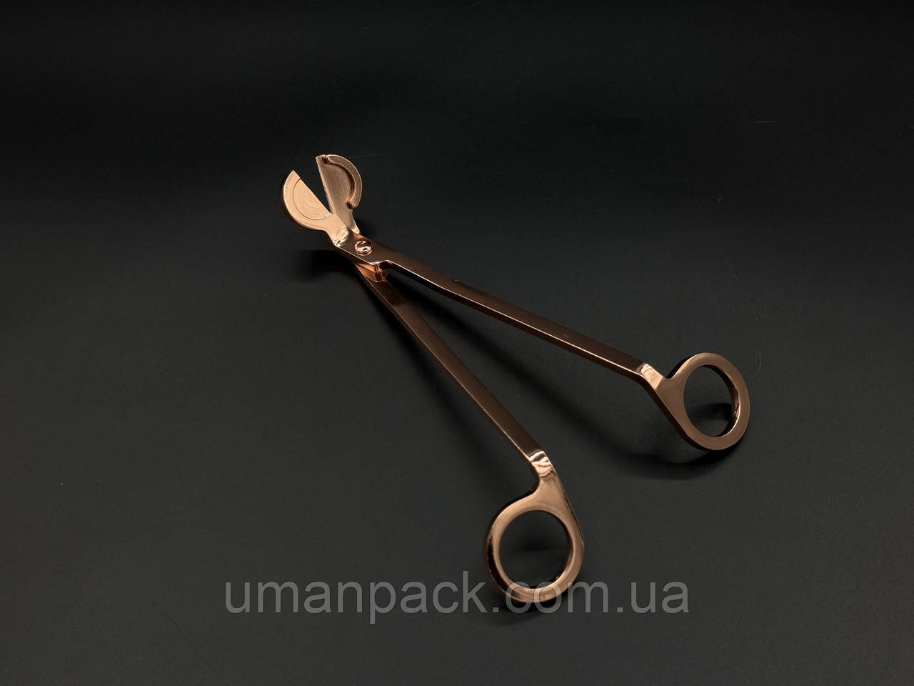 Ножиці для підрізування фітиля свічок, колір рожеве золото.