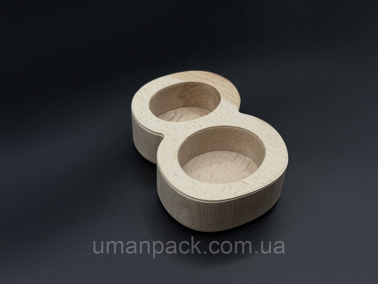 Дерев'яна форма для заливання свічки, кашпо. "Вісімка" 13,5х9,5.5x4см