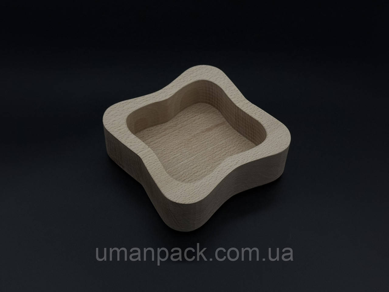 Дерев'яна форма для заливання свічки, кашпо. 11,5х11,5x4см (8,5х8,5х2,7см)