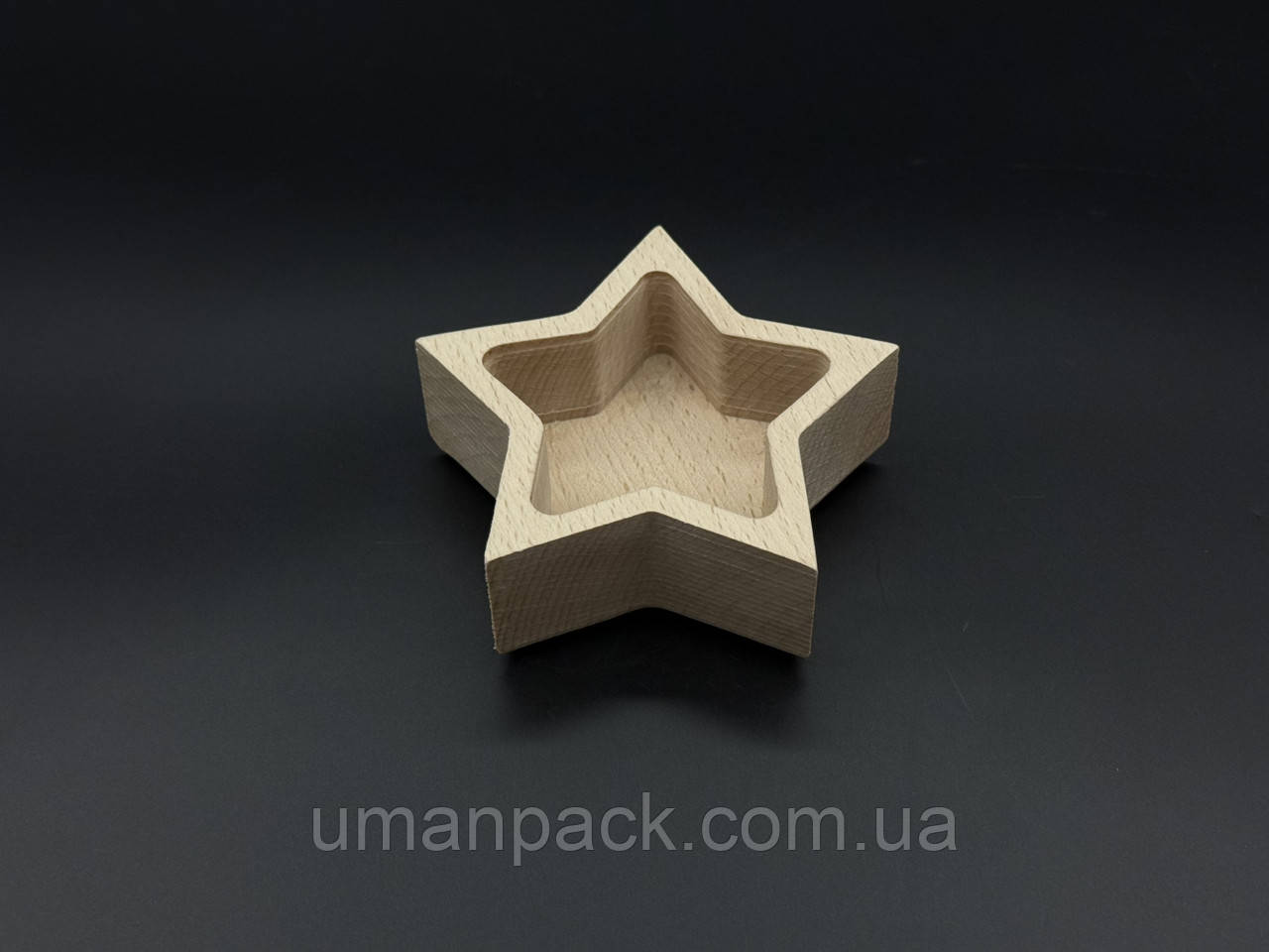 Дерев'яна форма для заливання свічки, кашпо. "Зірочка" 11х11x4см (8х7х2.7см)