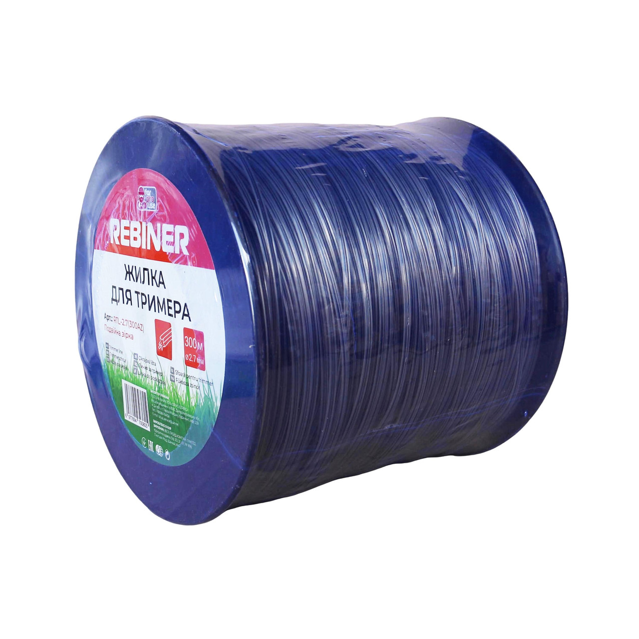 Жилка для мотокоси 2.7 мм 300 м армована зірка бухта Rebiner RTL-2.7(300AZ), фото 1