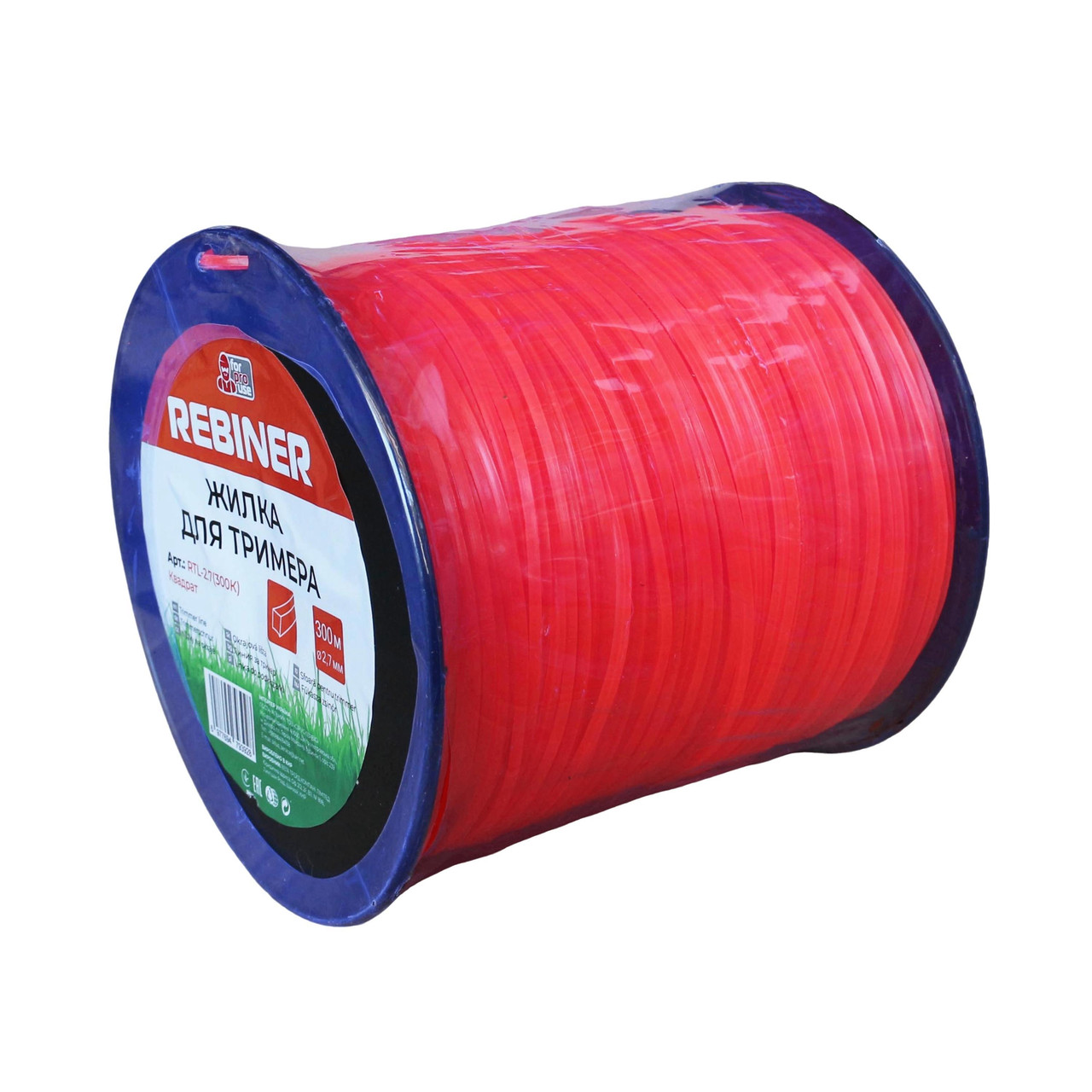 Жилка для мотокоси 2.7 мм 300 м квадрат бухта Rebiner RTL-2.7(300K), фото 1