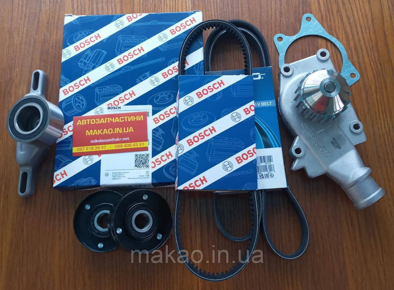 Комплект ГРМ (всі ремені+ролики+помпа) Chery Amulet 1.5 16v. Ремінь ГРМ "Bosch"