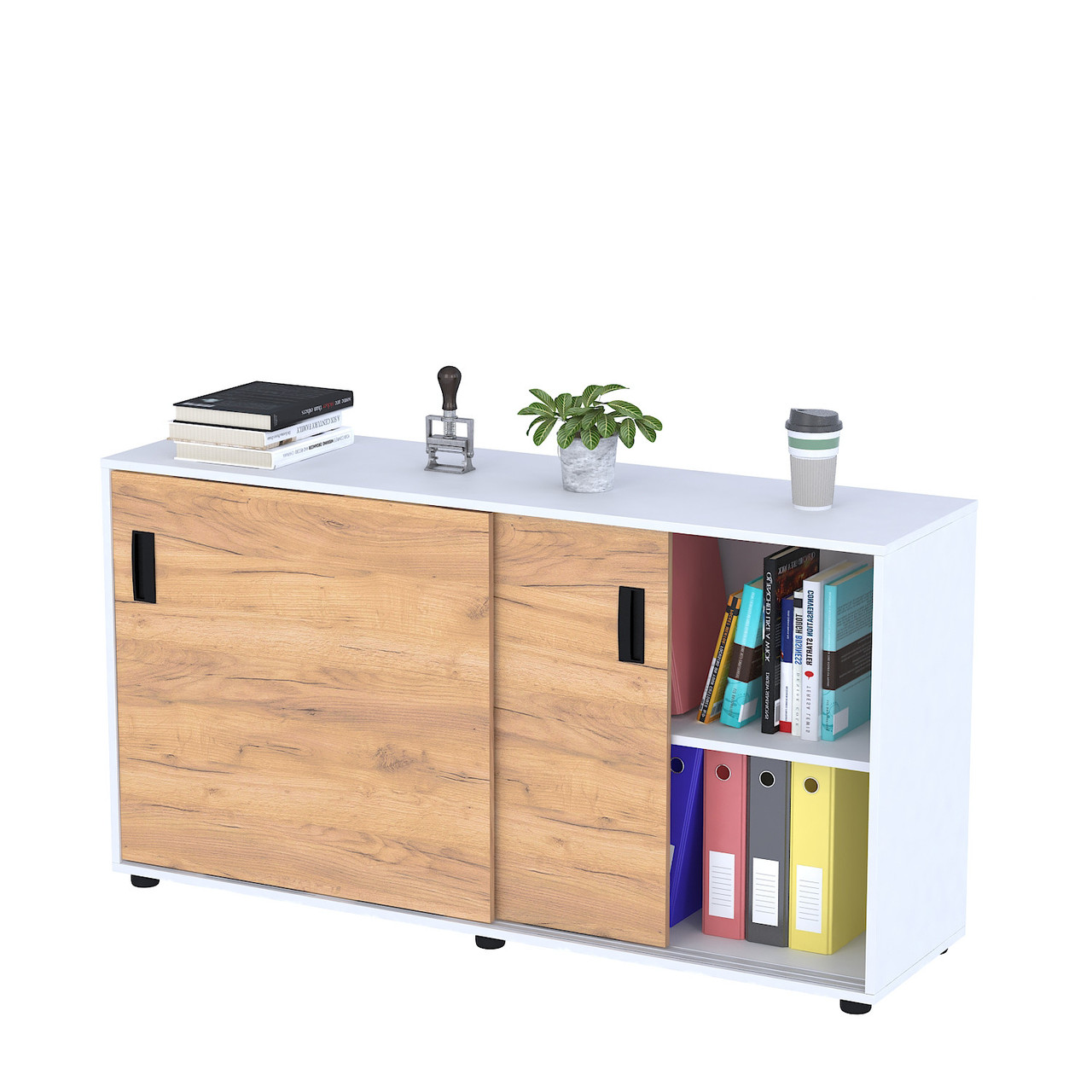 Тумба офісна LS-141-75 Дуб Крафт золотой - Белый, фото 1