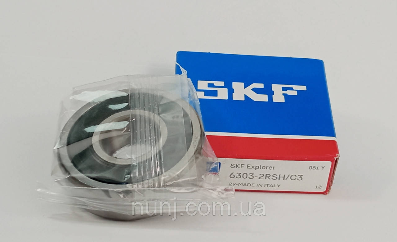 Підшипник 6303-2RS-C3 SKF (70-180303) розміри: 17*47*14 кульковий радіальний закритий, фото 1