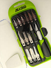 Ніж-скальпель 14 шт. змінних лез ALLOID HA-0695