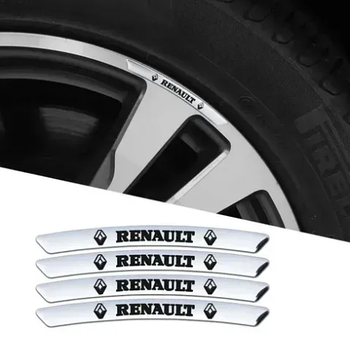 Металеві наклейки на диск авто з логотипом Renault, сірі