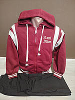 Дитячий спортивний костюм "Коледж Манга" для хлопчика підлітка  на 6-16 років кофта з штанами бордо