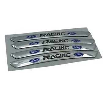 Металеві наклейки на диск авто з логотипом Ford, сірі