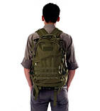 Штурмовий тактичний вологостійкий універсальний кемпінговий рюкзак Brandit 35 л. Олива, фото 8