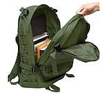 Штурмовий тактичний вологостійкий універсальний кемпінговий рюкзак Brandit 35 л. Олива, фото 6