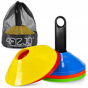 Конуси для розмітки 4FIZJO фішки спортивні для тренувань 50 шт. у чохлі 4FJ0244 Poland