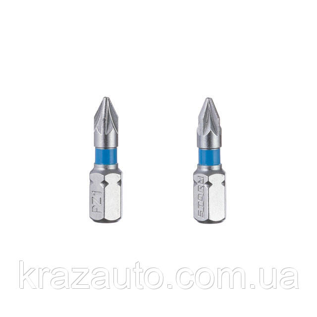 Комплект викруткових насадок PZ1 1/4"* 25 мм, S2, пак. 2 од., STORM INTERTOOL VT-0220, фото 1