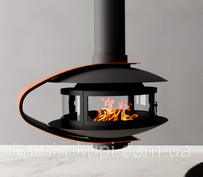 Центральний камін Traforart Fancy_Art Central підвісний із закритим вогнищем, фото 1